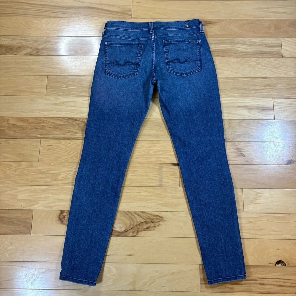 7 For All Mankind Gwenevere Skinny Ankle Jeans Womens Sz 28 Medium Wash Denim